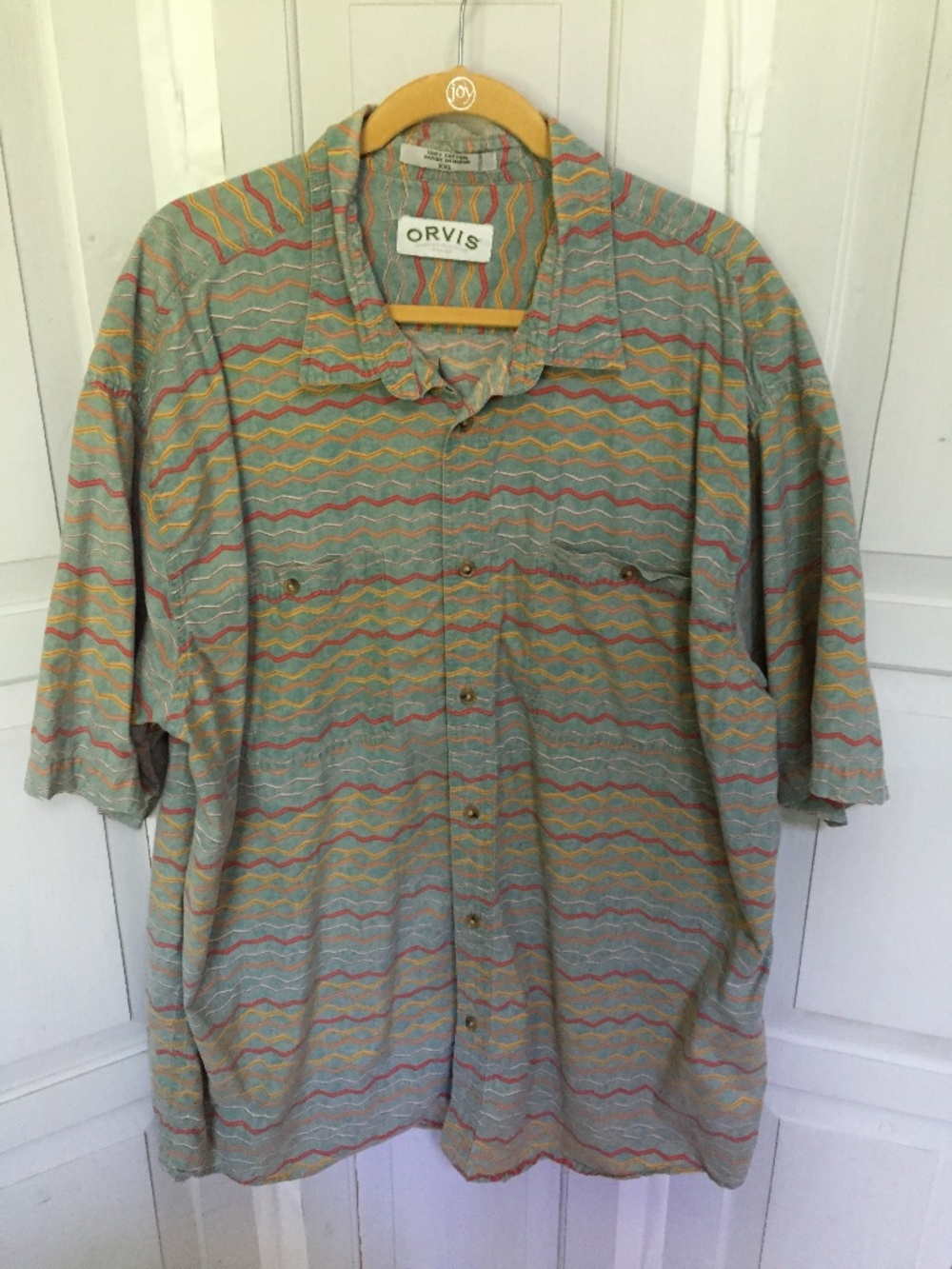 Orvis Multicolor Wave-Pattern Casual Button-Down Shirt